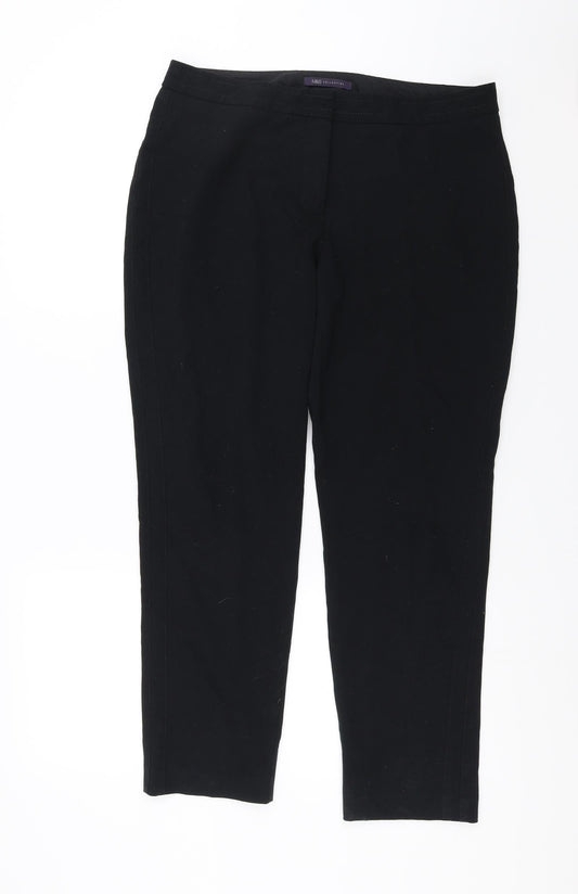 Marks and Spencer Womens Black   Trousers  Size 14 L27 in - short Leg