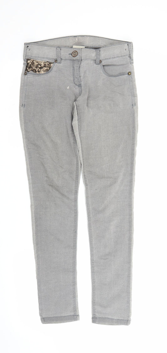 NEXT Girls Grey  Denim Skinny Jeans Size 12 Years