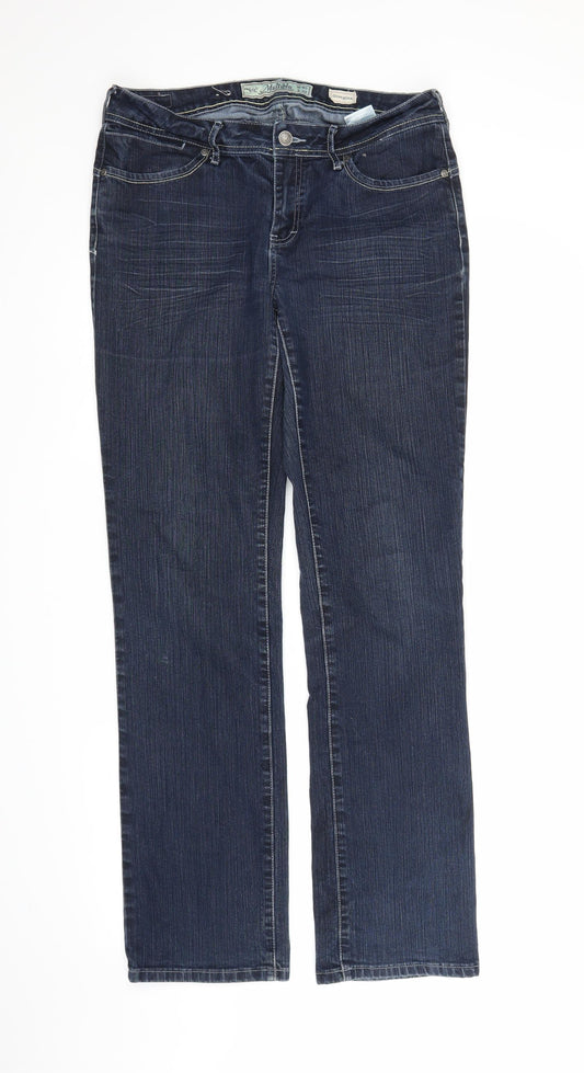 Multiblu Womens Blue  Denim Straight Jeans Size 40 in L32 in