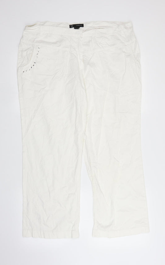 Claudia Gil Womens White   Capri Trousers Size 28 L27 in