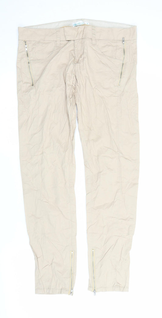 Chillin Womens Beige   Trousers  Size M L28 in