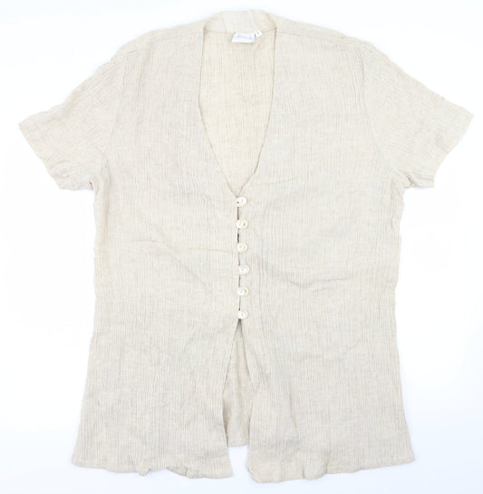 AWOMOLE Womens Beige   Basic T-Shirt Size L