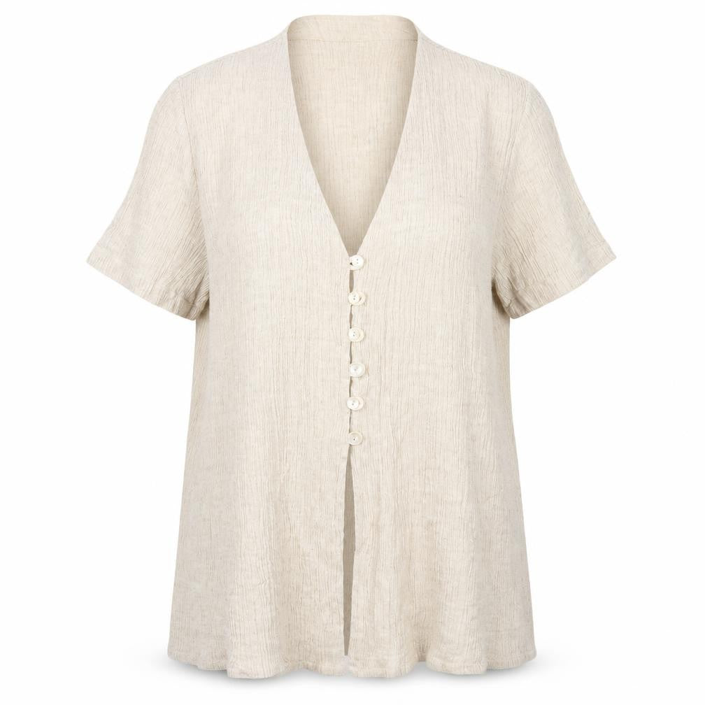 AWOMOLE Womens Beige   Basic T-Shirt Size L