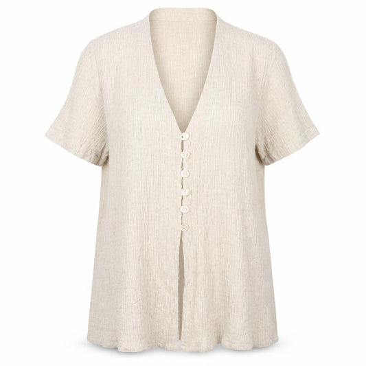 AWOMOLE Womens Beige   Basic T-Shirt Size L