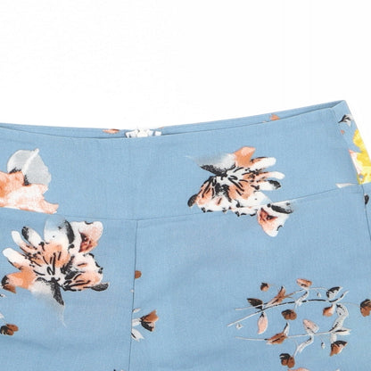 Preloved prewornq Womens Black Floral  Hot Pants Shorts Size S - Detail