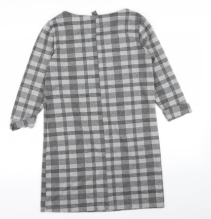 Preloved Primark Womens Grey Check  T-Shirt Dress  Size 8 - Back
