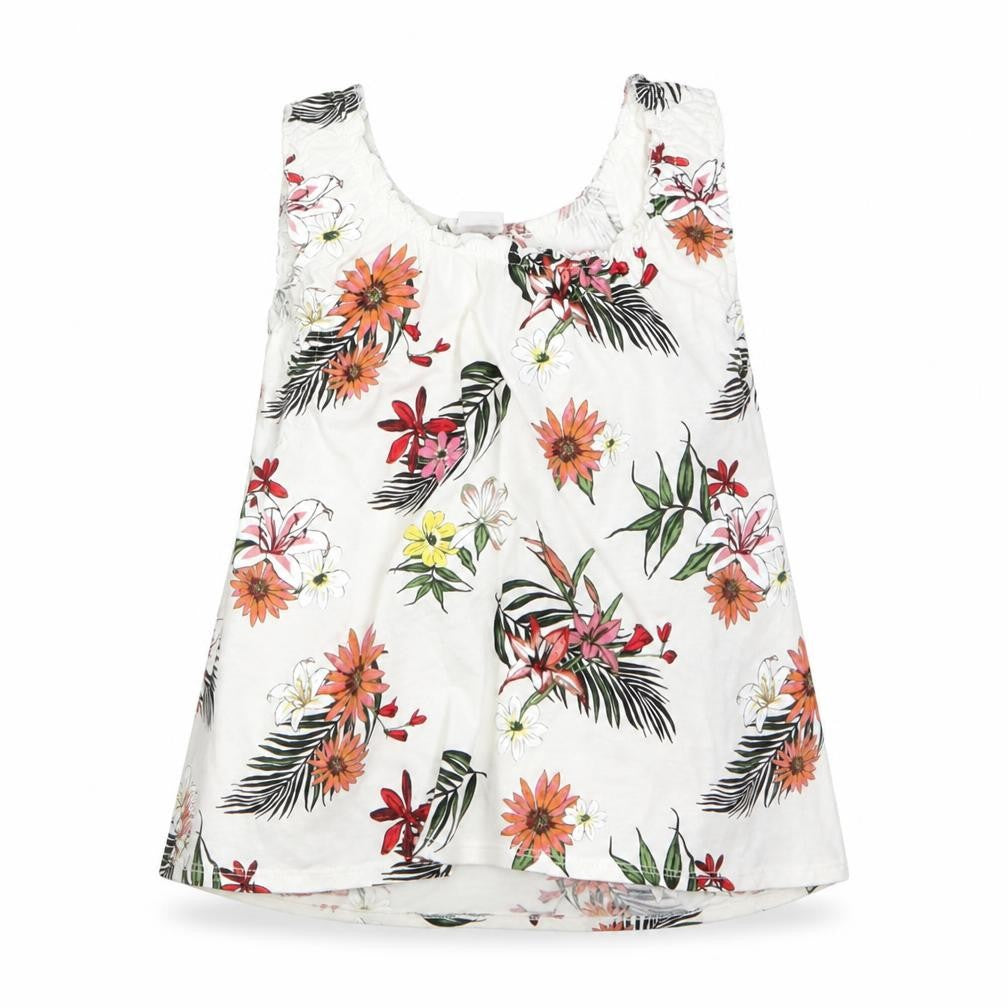 H&M Girls White Floral  Basic Tank Size 2-3 Years