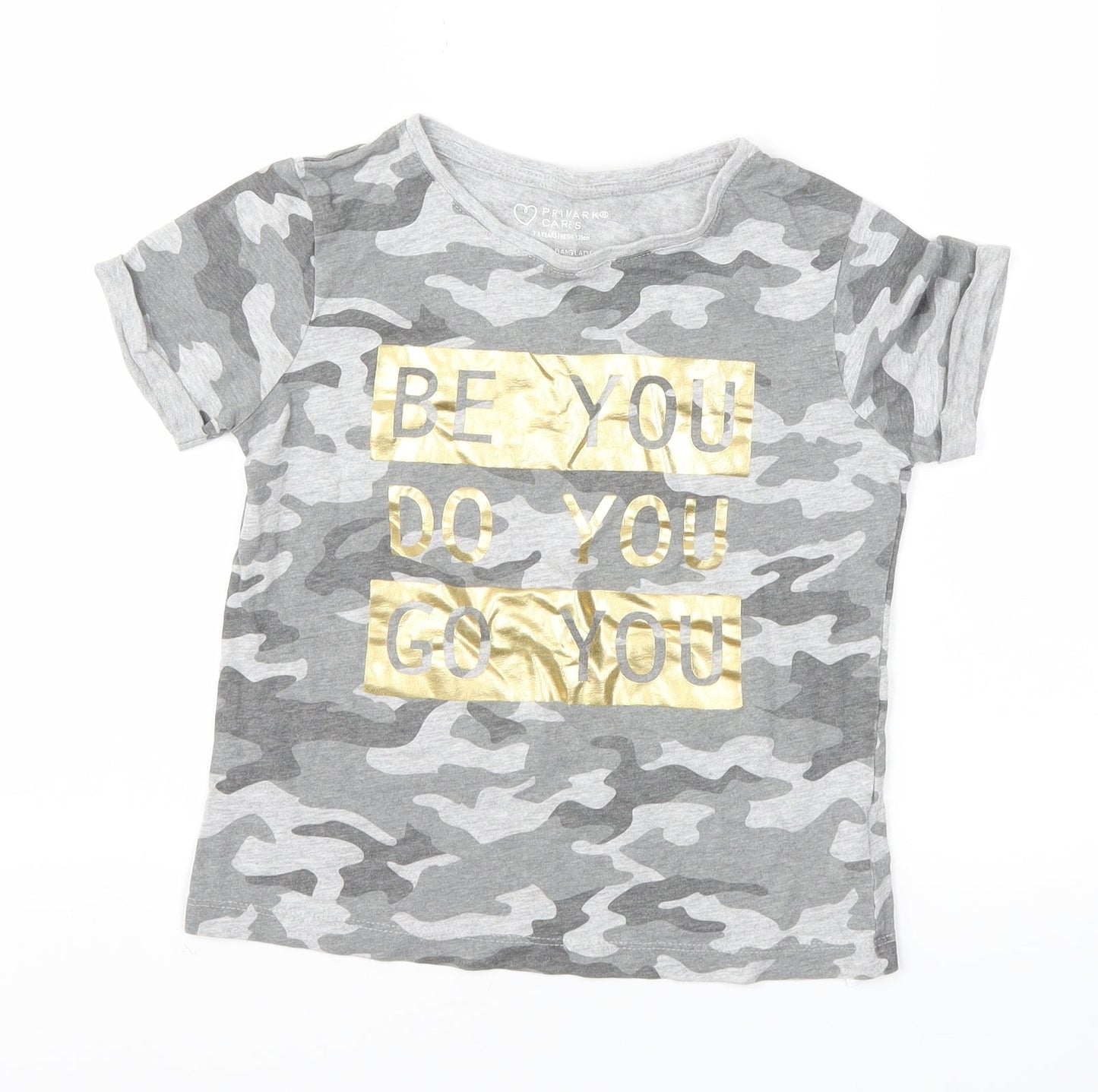 Primark Girls Grey   Basic T-Shirt Size 7-8 Years