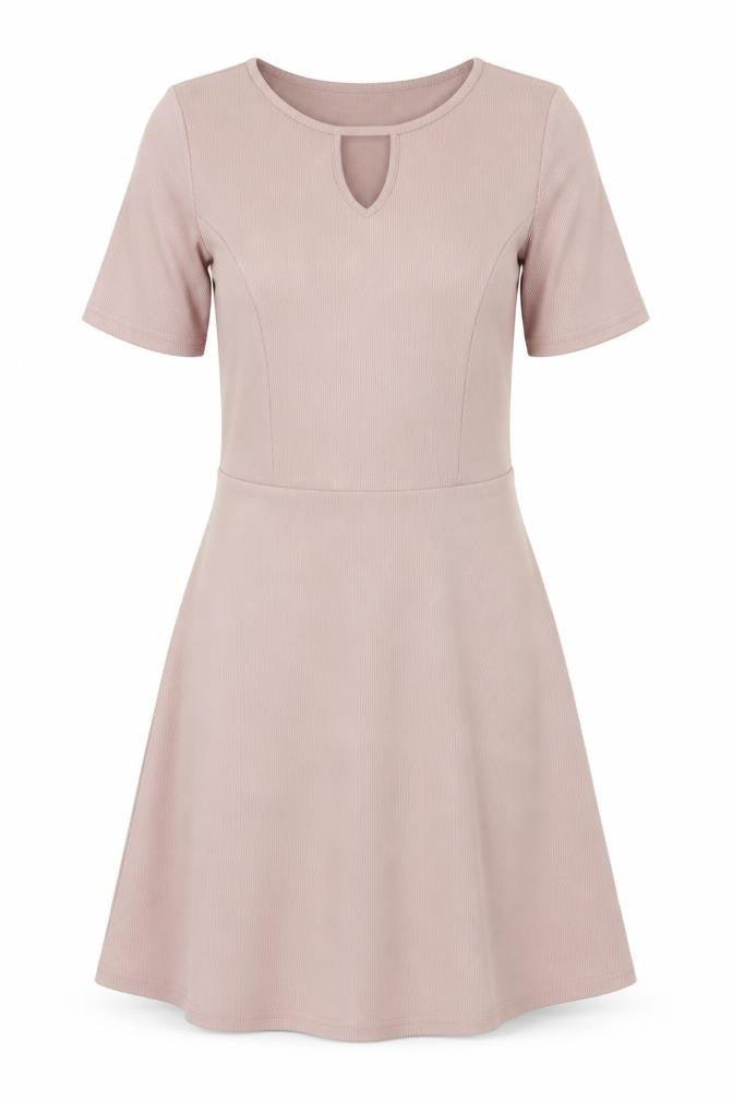 H&M Womens Pink Houndstooth  Fit & Flare  Size 6