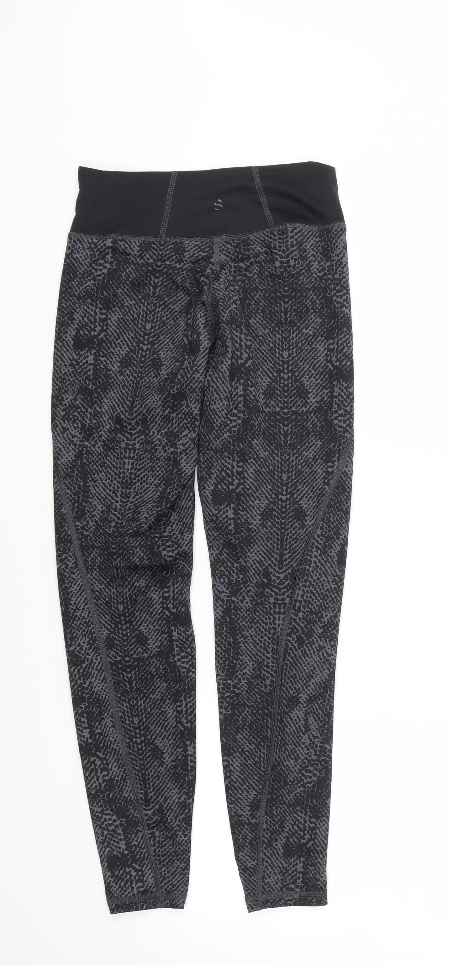 H&M Womens Black Animal Print  Capri Trousers Size XS L24 in - Stretch waistband