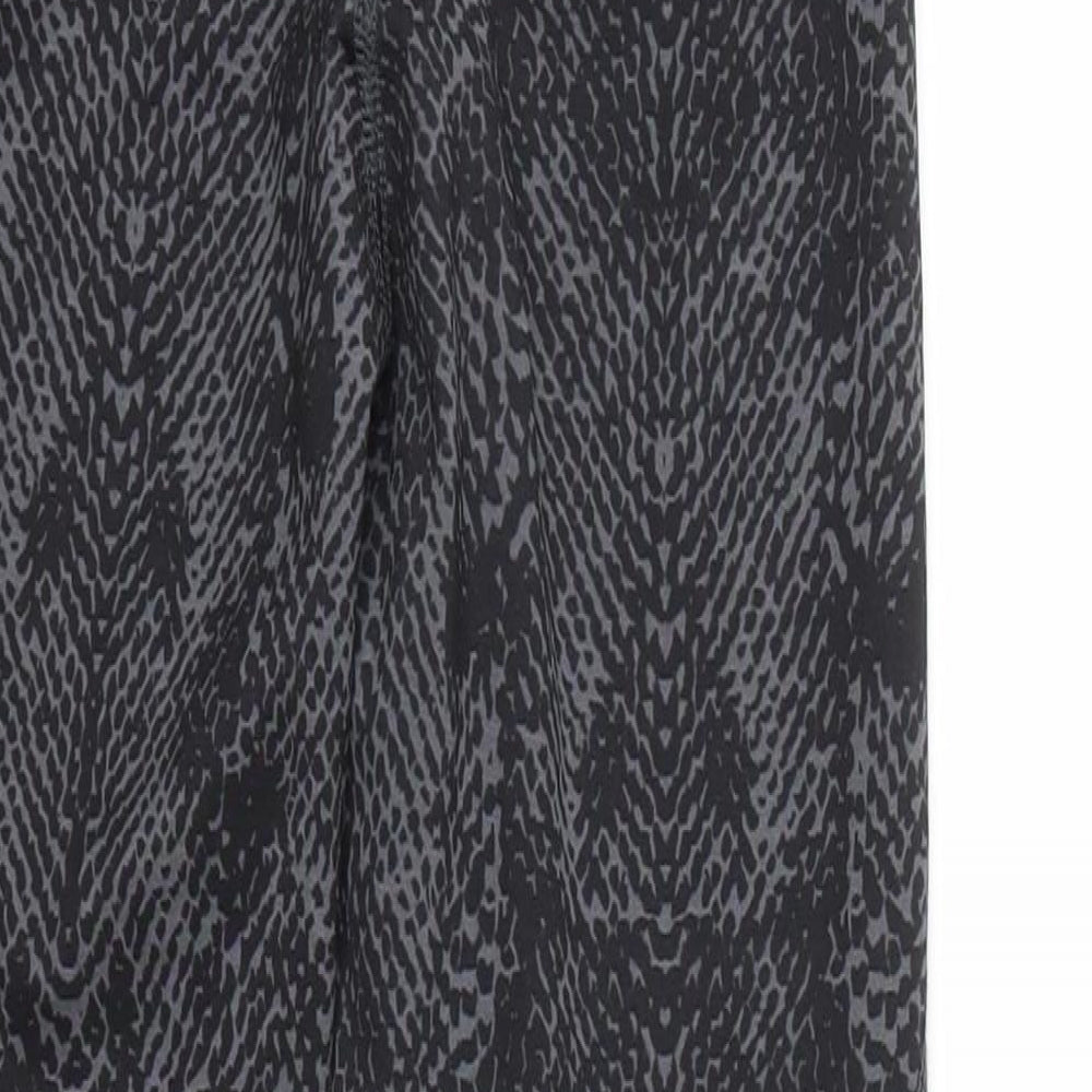 H&M Womens Black Animal Print  Capri Trousers Size XS L24 in - Stretch waistband