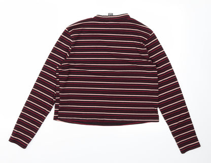 Preloved Primark Womens Red Striped  Basic T-Shirt Size XL - Back