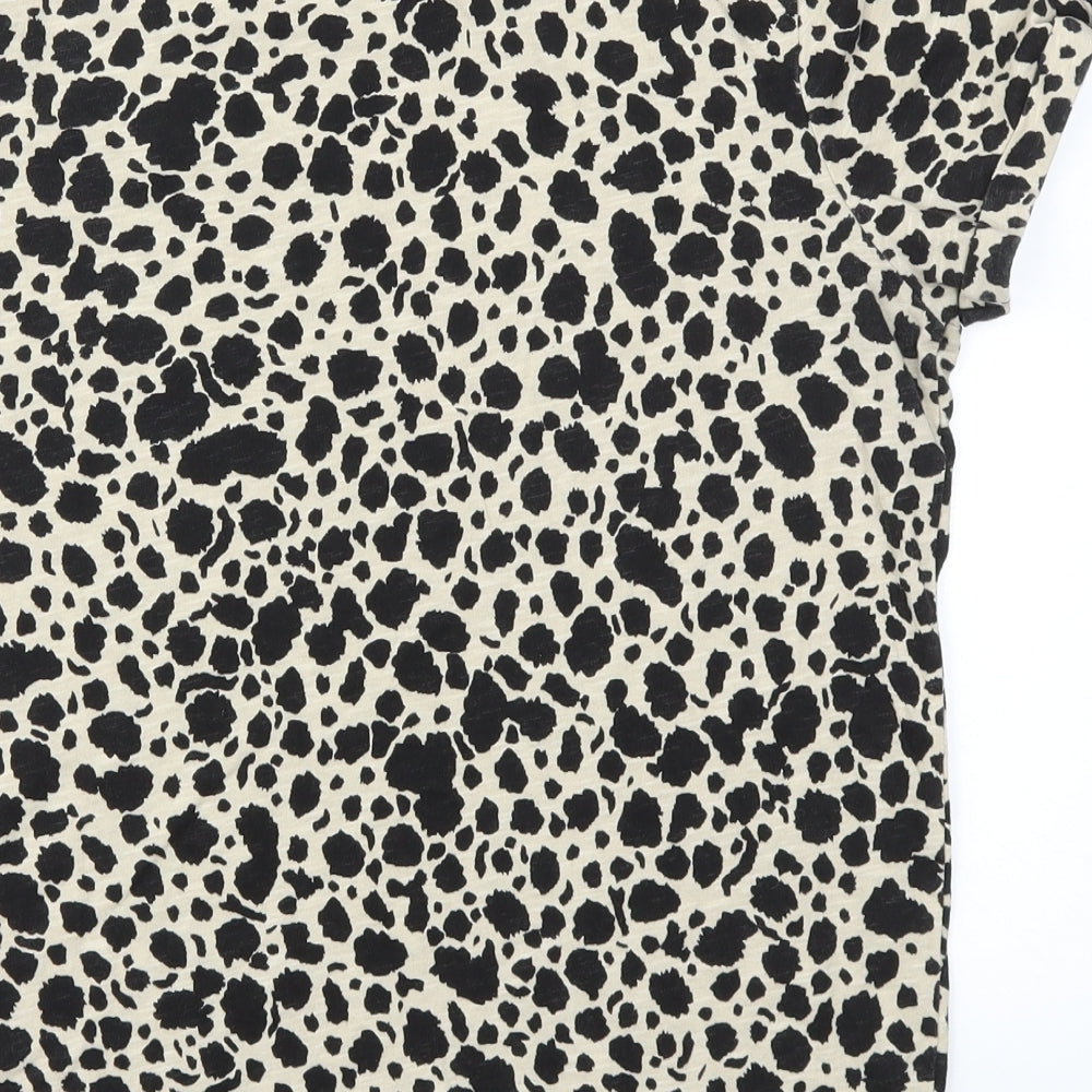 River Island Womens Brown Animal Print  Basic T-Shirt Size 10