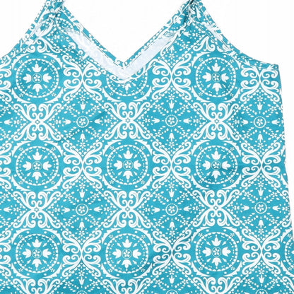 Preloved Preworn Womens Blue Argyle/Diamond  Basic Blouse Size XL - Label