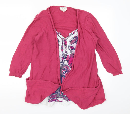 NEXT Womens Pink Floral  Cardigan Jumper Size 10  - Cardigan and Top All in One