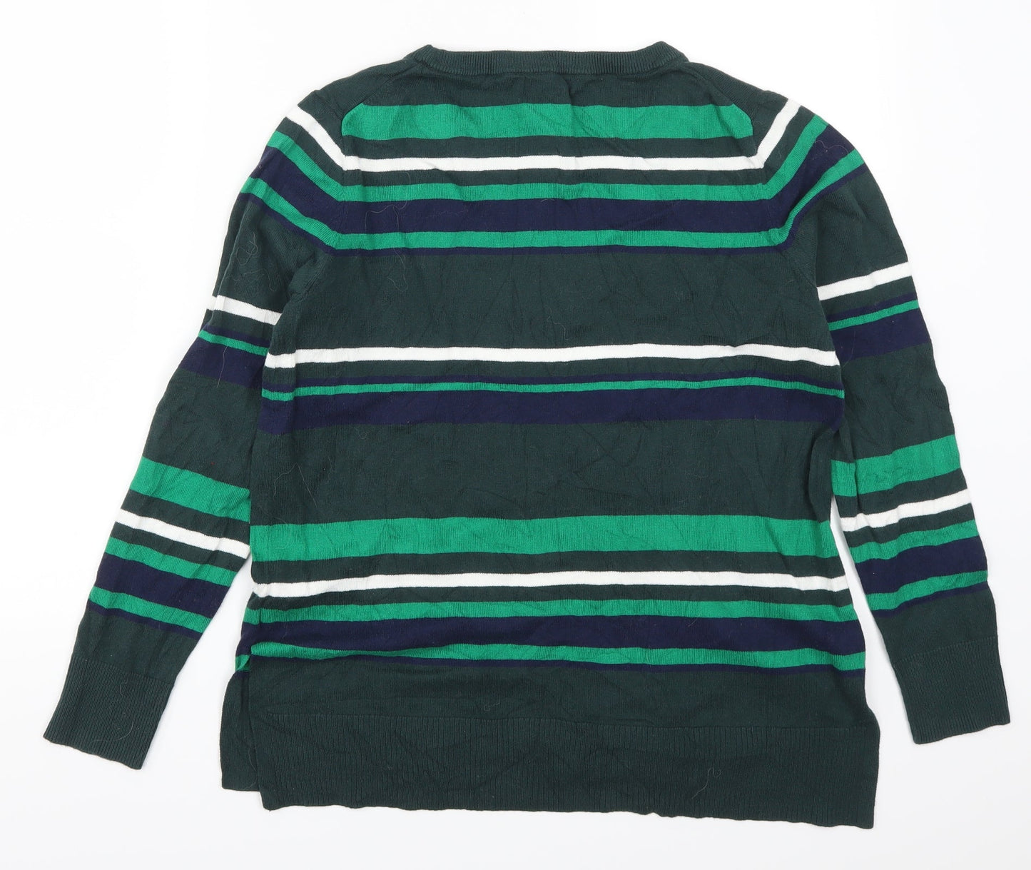 Gap Womens Green Striped  Pullover Jumper Size M