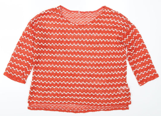 NEXT Womens Red Striped  Pullover Jumper Size 12  - Zig Zag