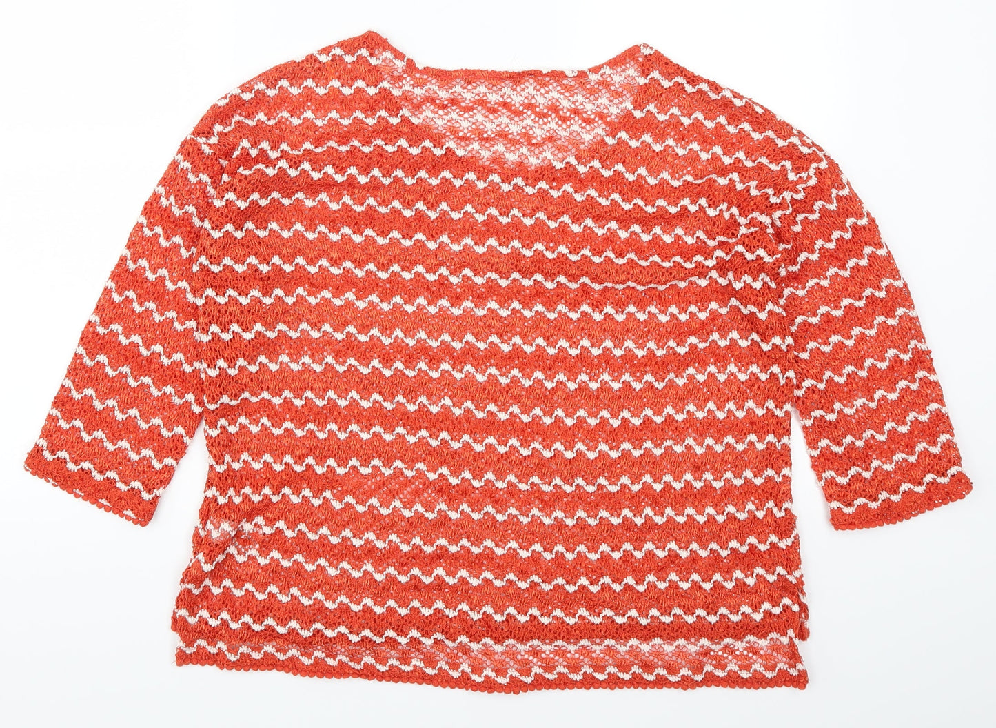 NEXT Womens Red Striped  Pullover Jumper Size 12  - Zig Zag