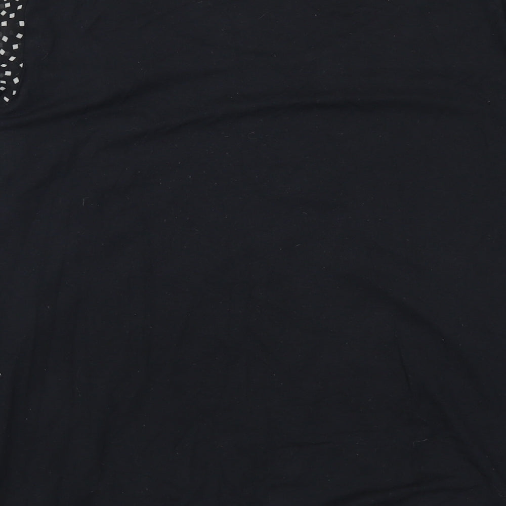 George Womens Black Geometric  Basic Blouse Size 12