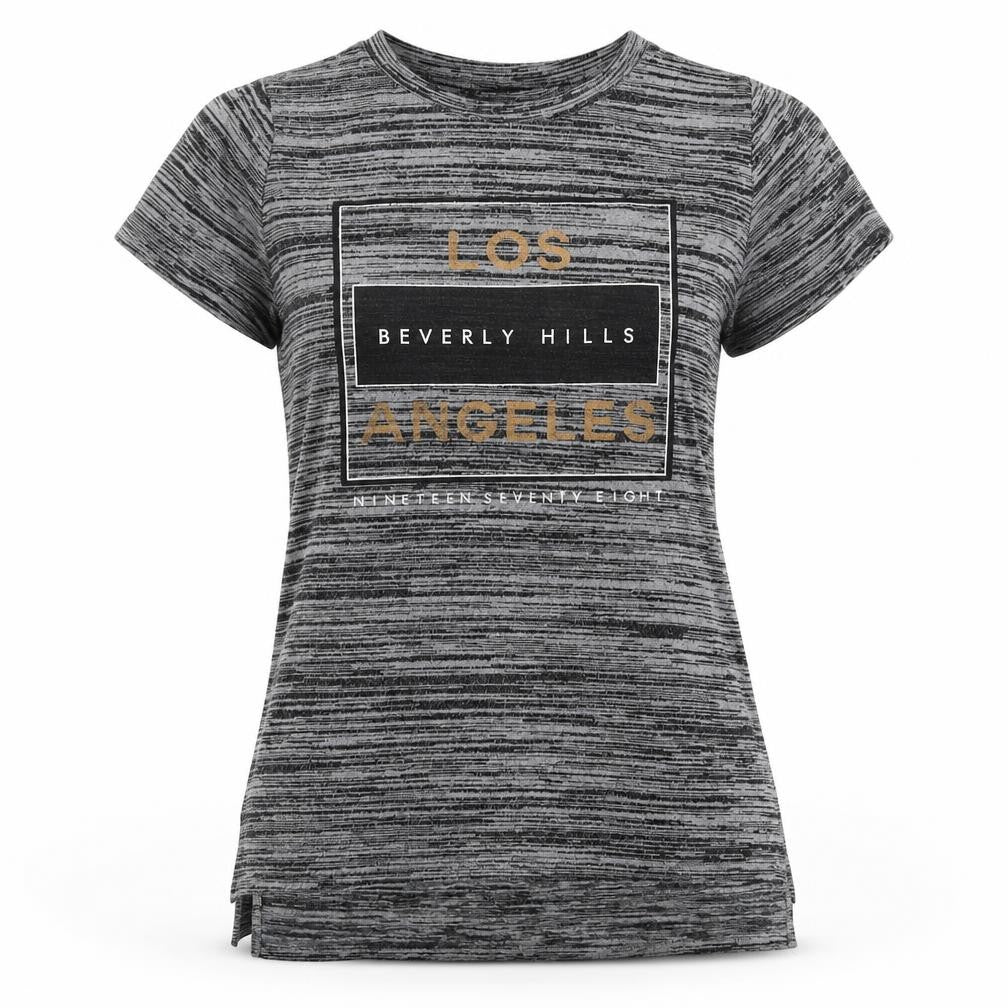 Atmosphere Womens Grey   Basic T-Shirt Size 12  - Los Angeles Beverly Hills