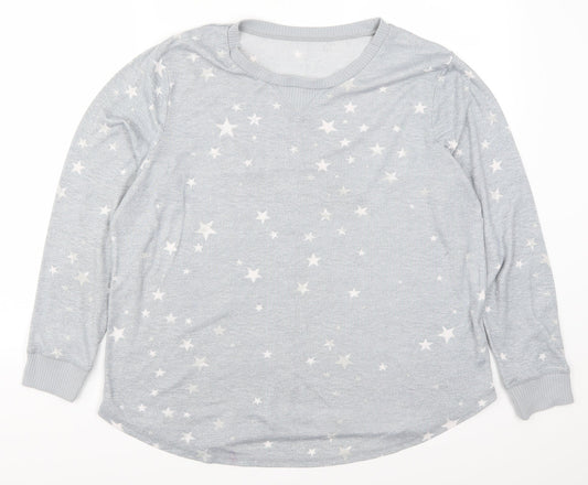 Peacocks Womens Blue Geometric  Top Pyjama Top Size 18  - Stars
