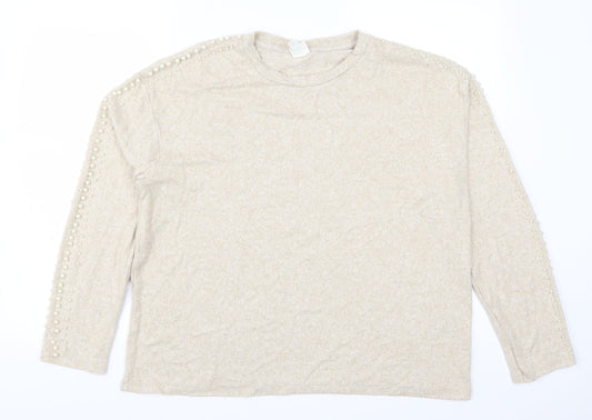 H&M Womens Beige   Pullover Jumper Size L