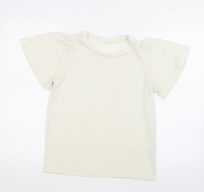 Preloved Primark Womens Ivory  Knit Basic T-Shirt Size 6 - Front