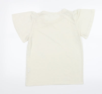 Preloved Primark Womens Ivory  Knit Basic T-Shirt Size 6 - Back