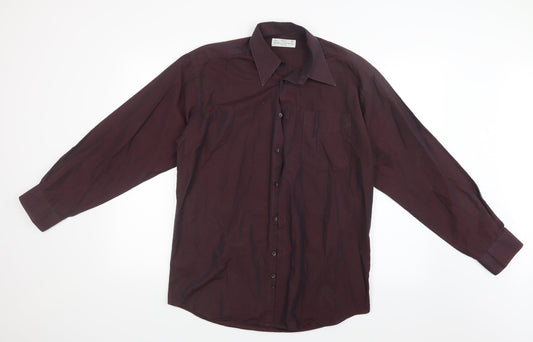 Marks and Spencer Mens Purple    Button-Up Size 15