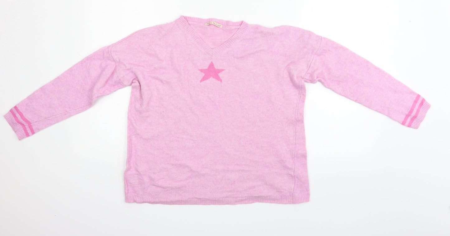 Sugar Womens Pink   Pullover Jumper Size S