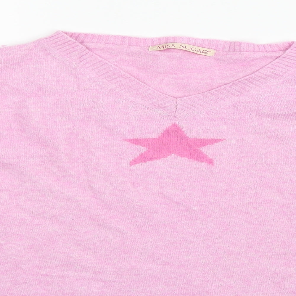 Sugar Womens Pink   Pullover Jumper Size S