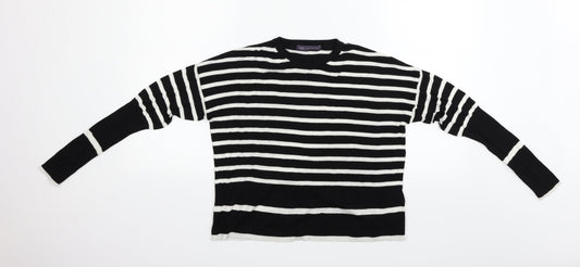 Marks and Spencer Womens Black Striped  Pullover Jumper Size 10
