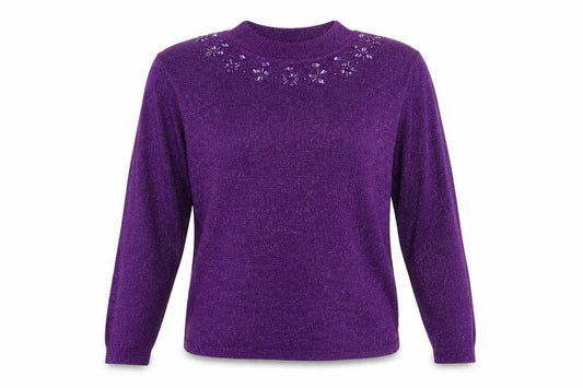 Bonmarché Womens Purple Pullover Jumper Size S