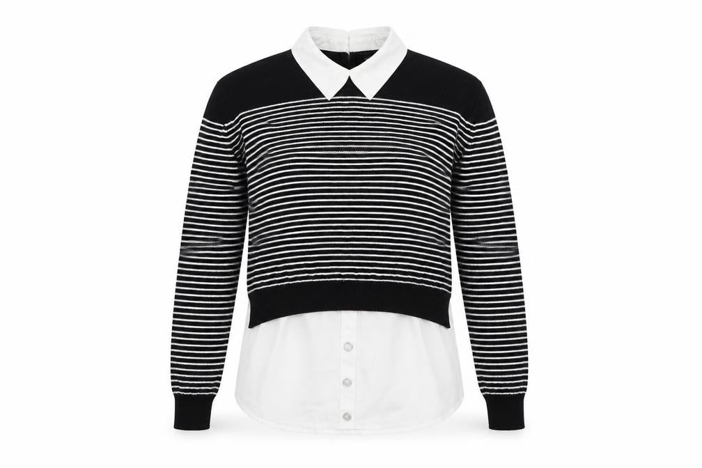 Atmosphere Womens Black Striped  Pullover Jumper Size 8