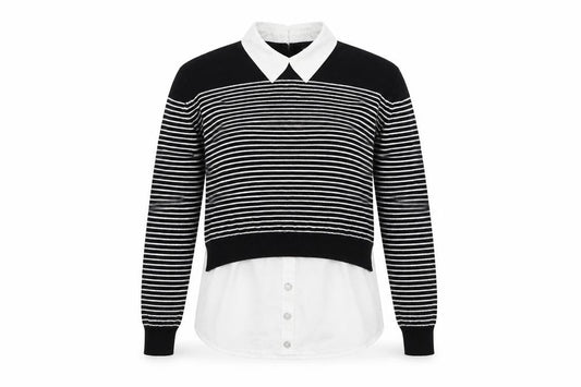 Atmosphere Womens Black Striped  Pullover Jumper Size 8