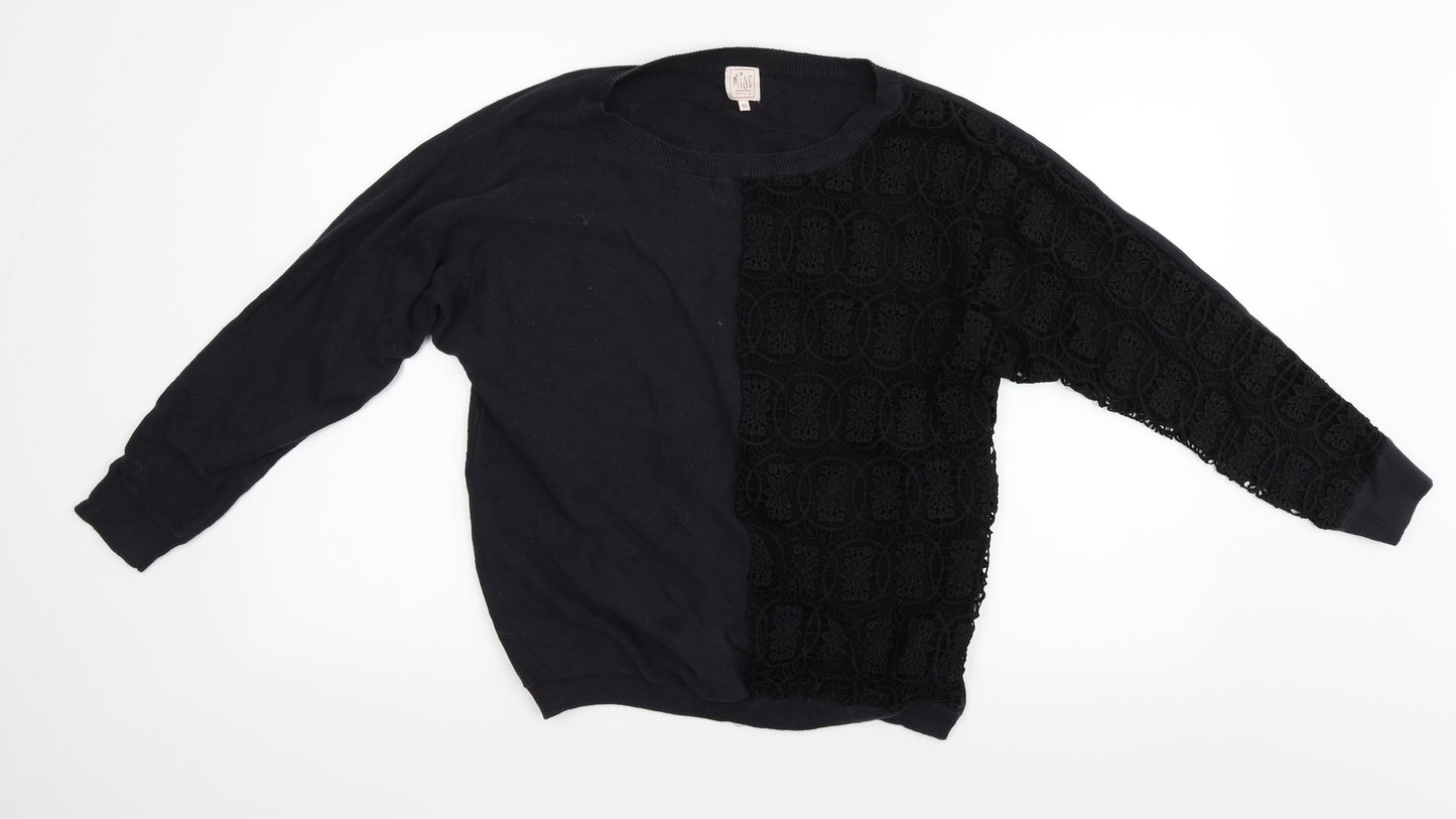 Miss Captain Womens Black   Pullover Jumper Size S