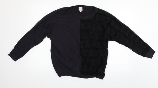 Miss Captain Womens Black   Pullover Jumper Size S