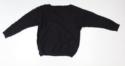 Miss Captain Womens Black   Pullover Jumper Size S