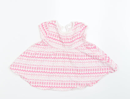 Additional front view of F&F girls’ multicoloured argyle/diamond a-line, size 6-9, months