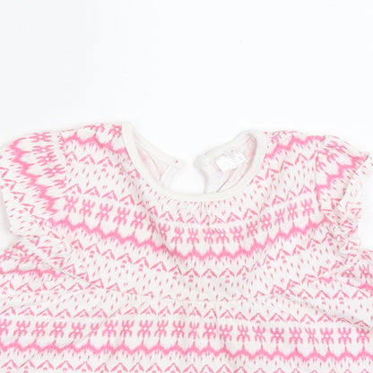 Close-up detail of F&F girls’ multicoloured argyle/diamond a-line, size 6-9, months
