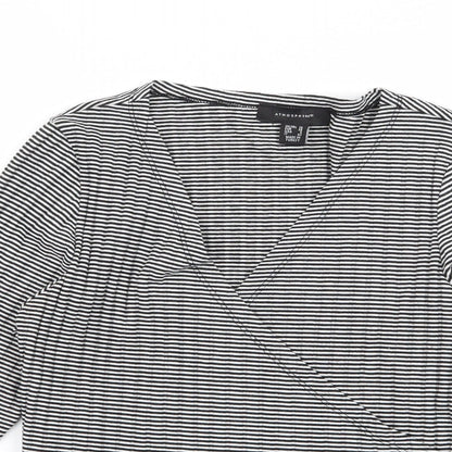 Atmosphere Womens Black Striped Jersey Basic T-Shirt Size 10