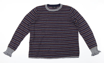 Papaya Womens Black Striped  Pullover Jumper Size 18
