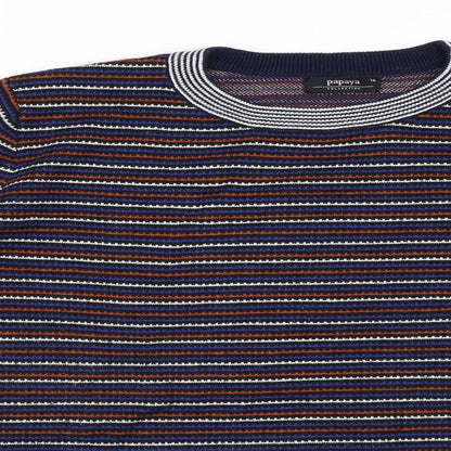 Papaya Womens Black Striped  Pullover Jumper Size 18