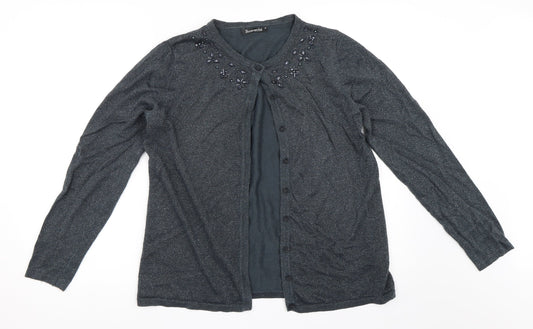 Bonmarché Womens Grey   Cardigan Jumper Size S