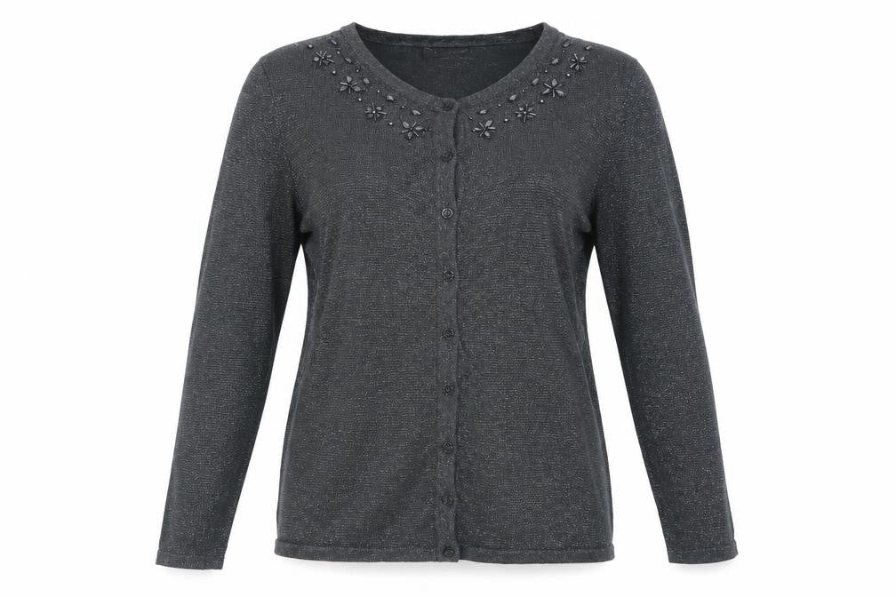 Bonmarché Womens Grey Cardigan Jumper Size S