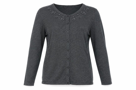 Bonmarché Womens Grey Cardigan Jumper Size S