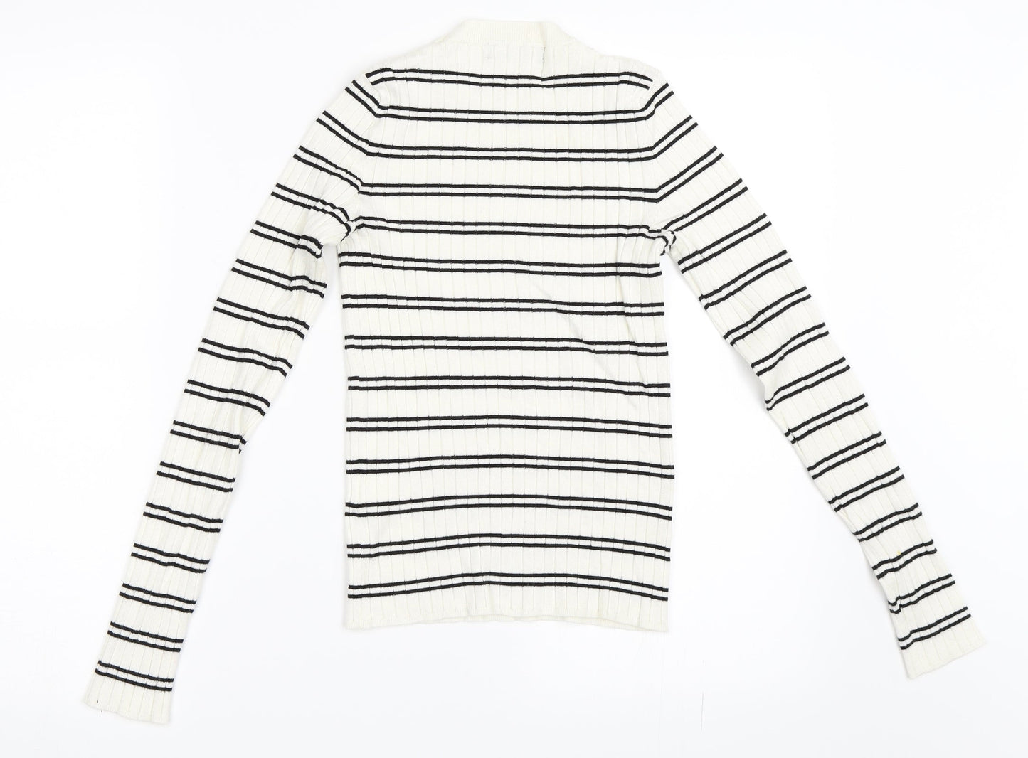 Bershka Womens Ivory Striped  Pullover Jumper Size S