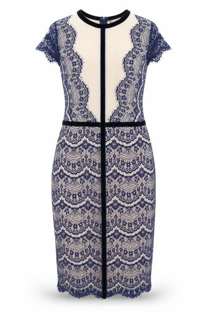 Front view of Missguided women’s blue bodycon, size UK 12