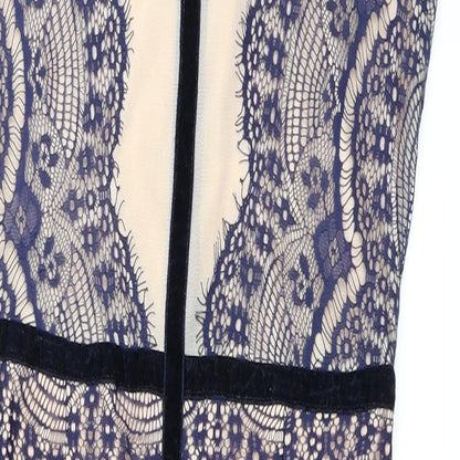 Close-up detail of Missguided women’s blue bodycon, size UK 12