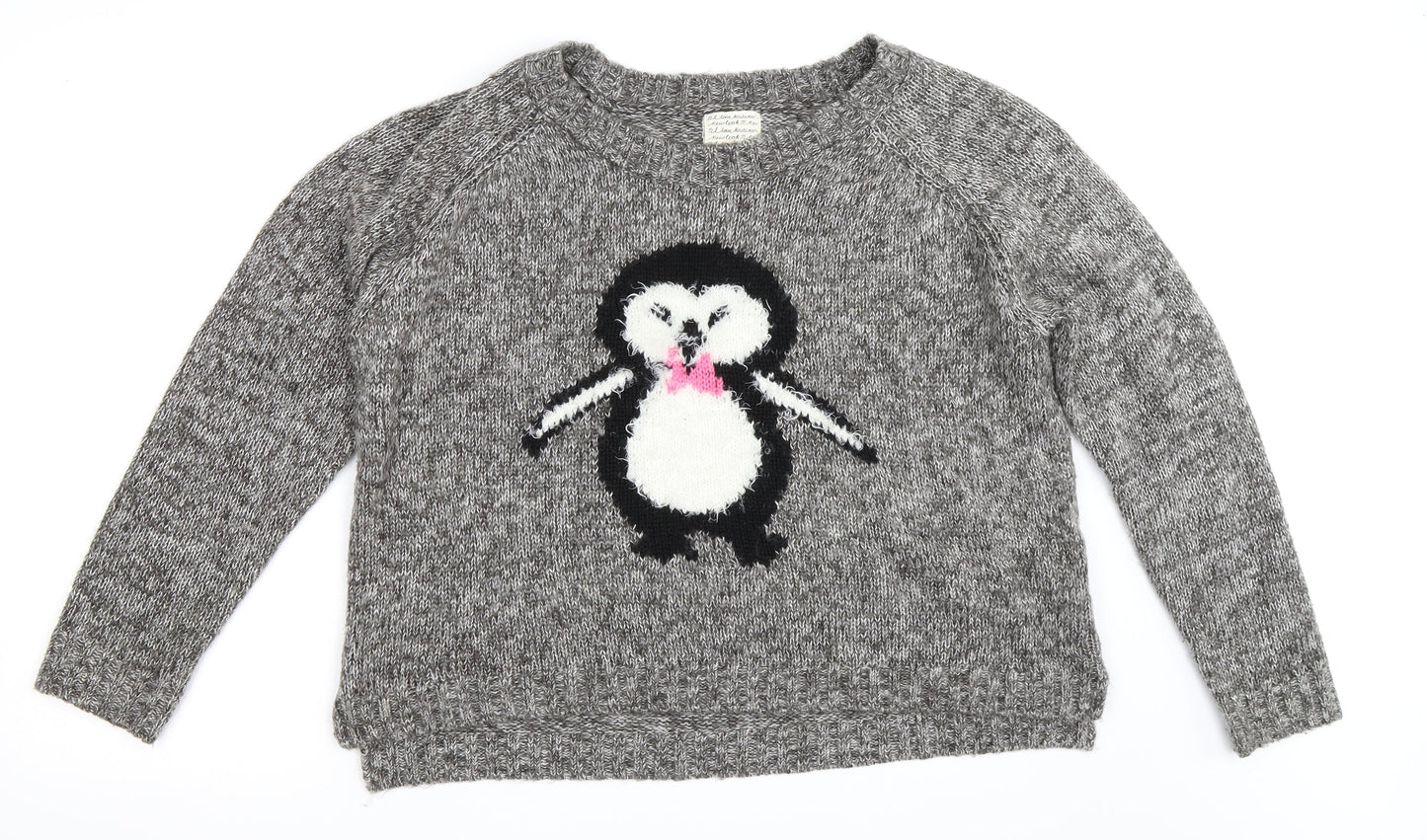 New Look Womens Grey   Pullover Jumper Size 16  - penguin